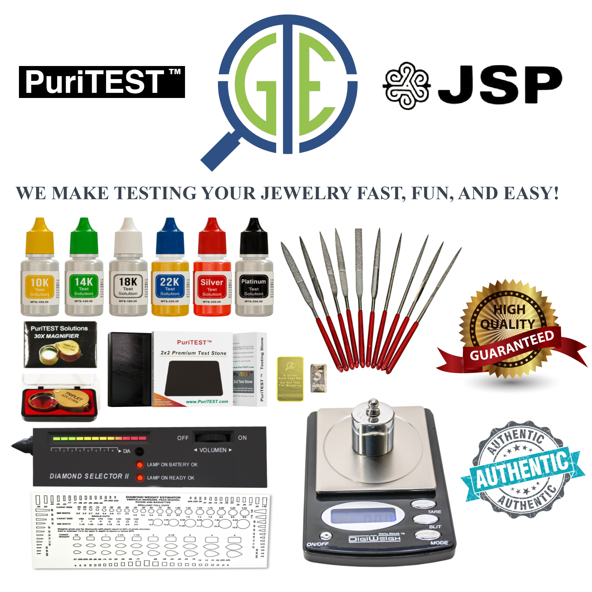 Buy Professional Gold, Silver, Platinum Jewelry Testing Kit with Stone  Instructions and Box Online at desertcartINDIA