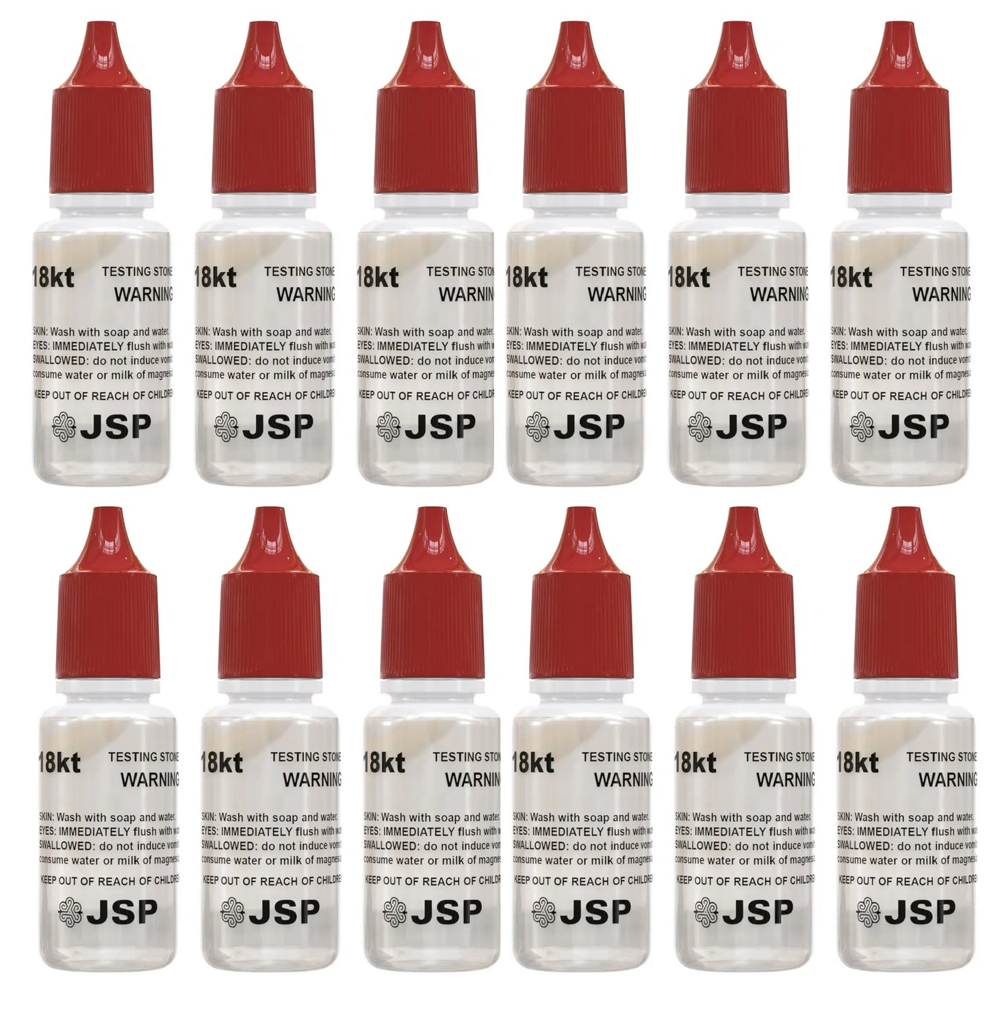 36 Bottles of JSP 14K & 36 Bottles of JSP 18K Gold Metal Test Acid Karat Testing Solution Jewelry Tester Metals Kit JSP