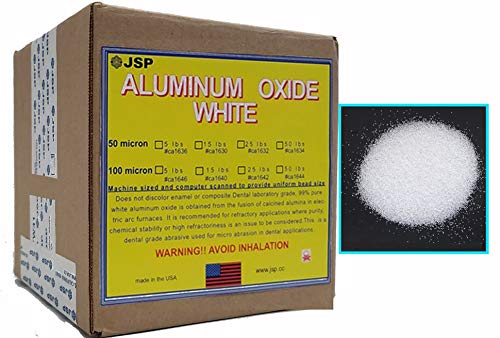 25 LBS ALUMINUM OXIDE 50 micron WHITE Polishing Blasting Media Abrasive Tumbling JSP