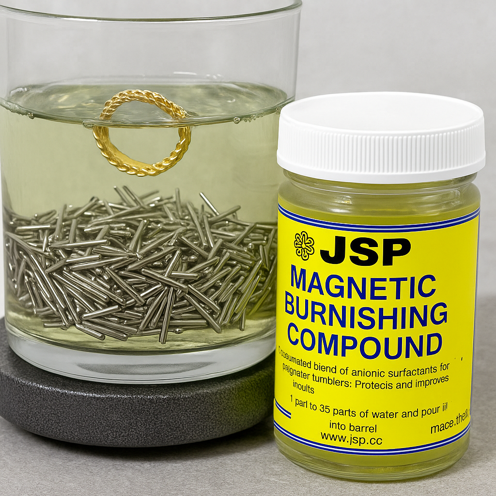 JSP Liquid Magnetic Tumbler Burnishing Compound – 8 oz | Jewelry Cleaning & Polishing Solution