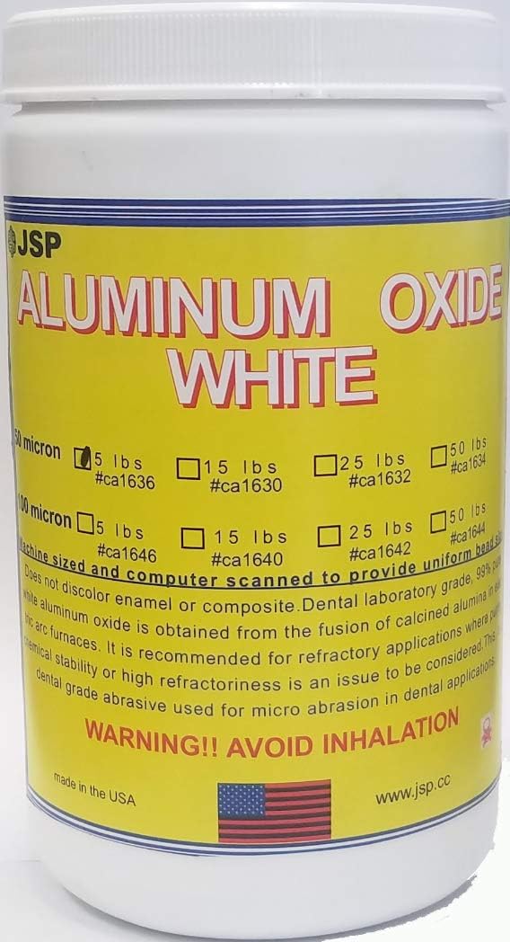 5 LB ALUMINUM OXIDE 50 micron WHITE Polishing Blasting Media Abrasive Tumbling JSP