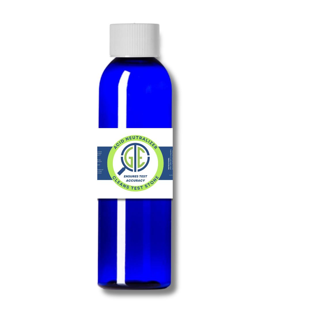 GTE Gold Silver & Platinum Test Acid Neutralizer 6 oz Bottle Testing Solution Stone Cleaner Kit