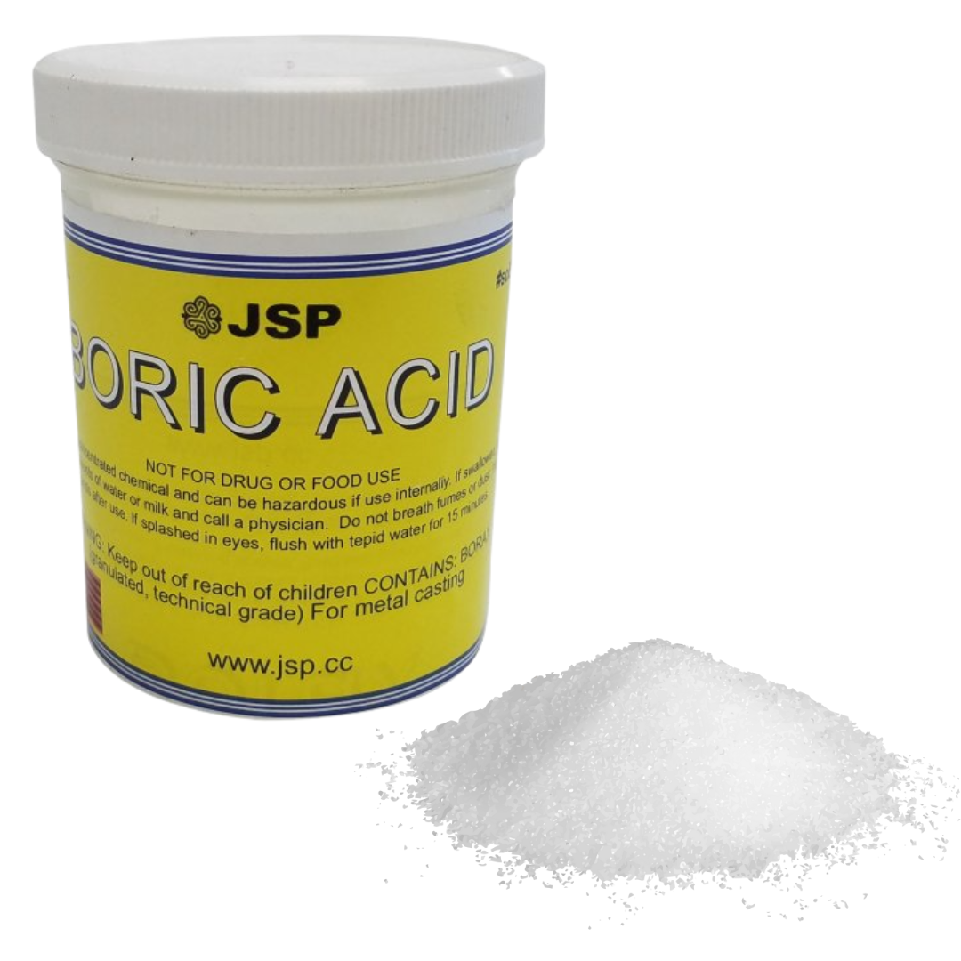 JSP Boric Acid Powder 8oz or 2lb Jar – 99.9% Pure Anhydrous H3BO3 for Gold Refining, Jewelry Casting, and Industrial Use