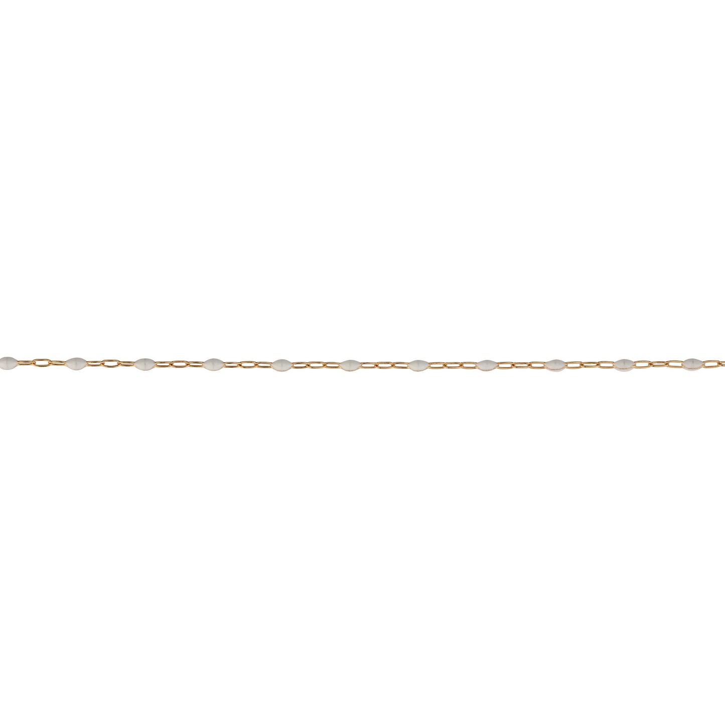 Pure White Paperclip Enamel Gold Fill Chain, 1.5MM, Chain for Permanent Jewelry Pepetools