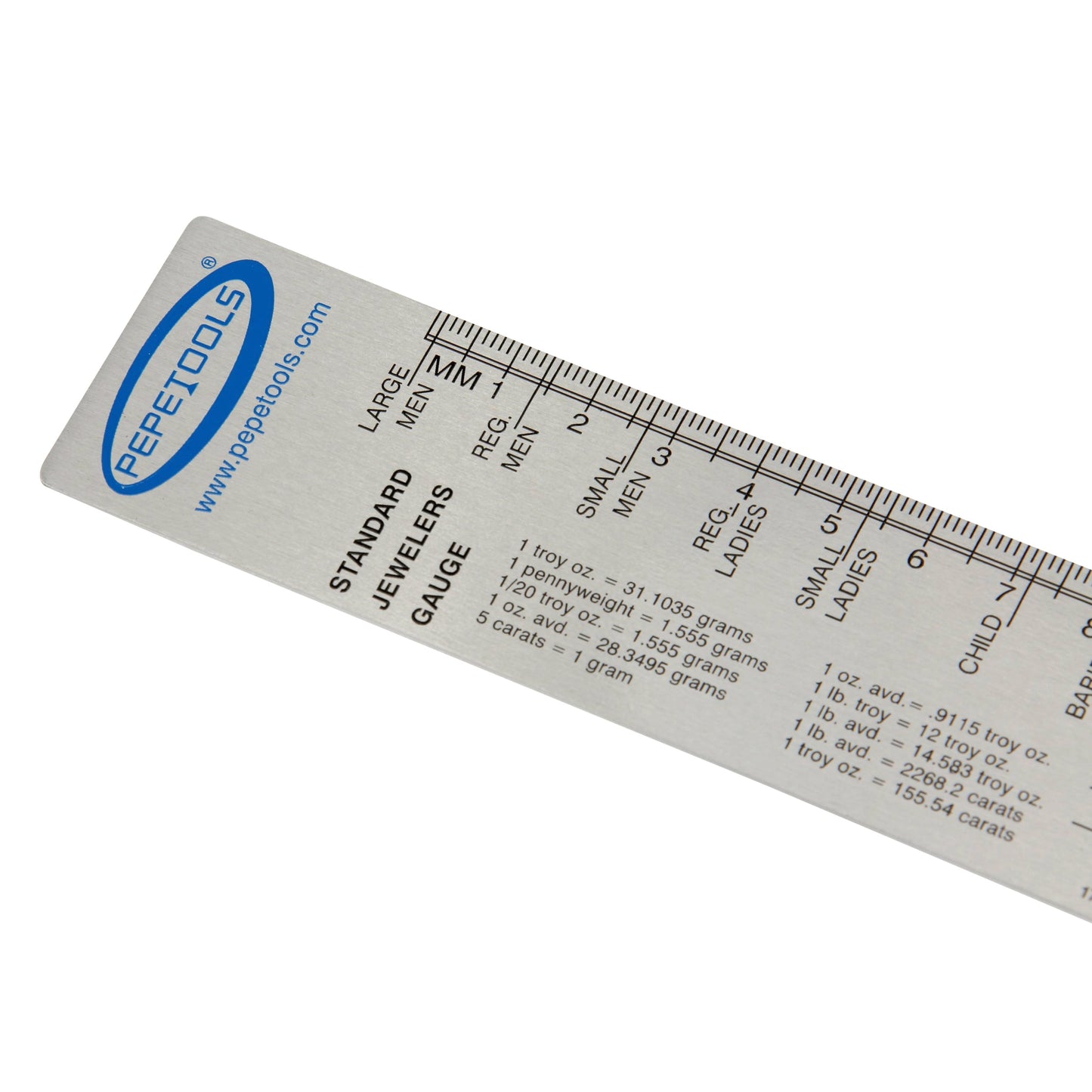 Standard Jeweler's Gauge Ruler – Ring & Bracelet Sizing Tool Pepetools