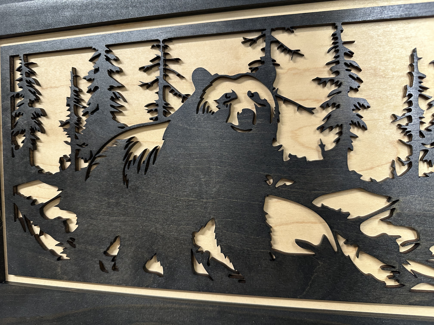 Hidden Black Bear Wall-Mounted Gun Cabinet – Safe Hidden Storage for Firearms