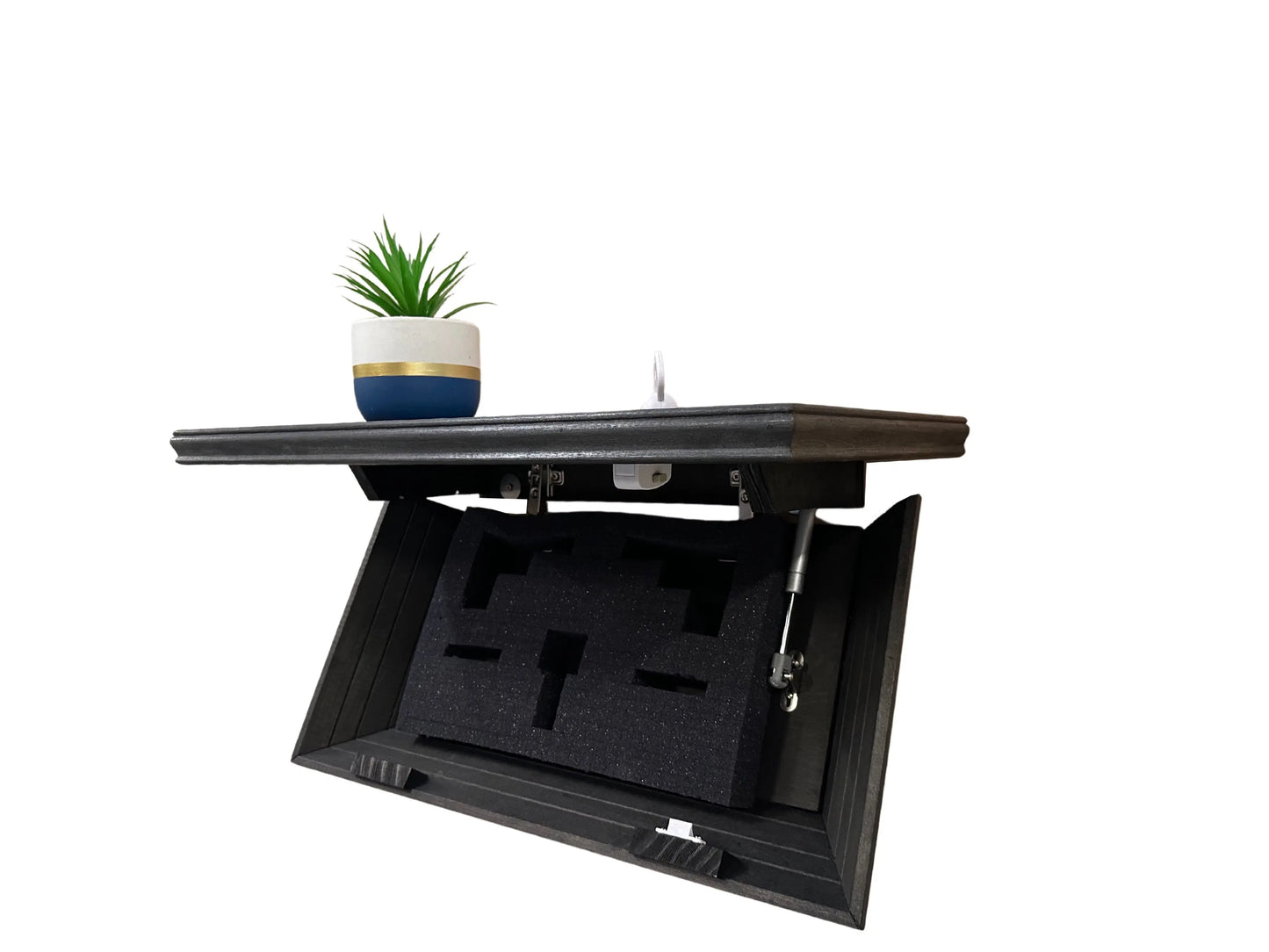 Hidden Gun Storage, Gun Storage Concealment Shelf - Secure Hidden Compartment Storage Shelf Yet Quickly Accessible (Black) Bellewood Designs