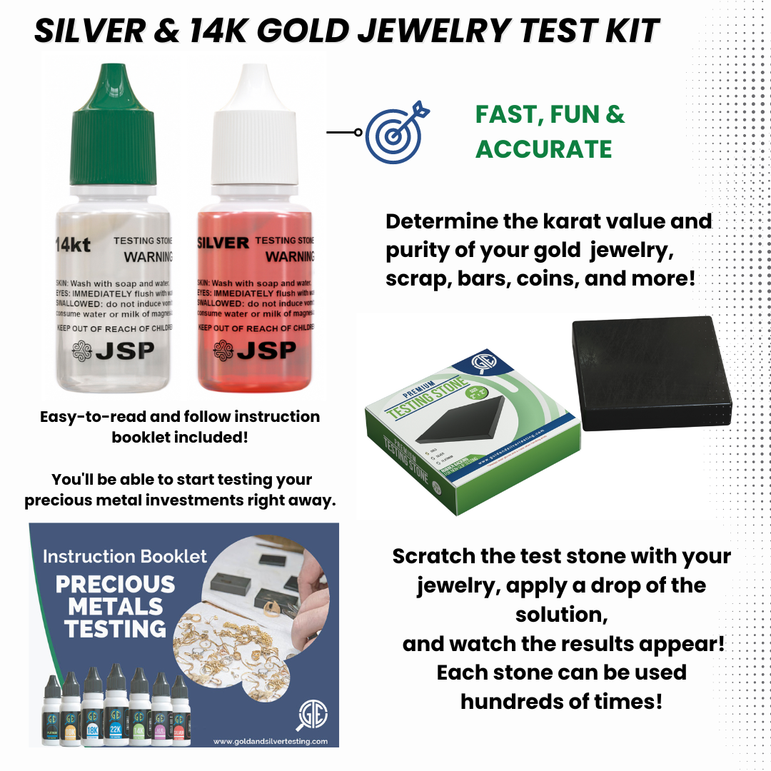 JSP Silver & 14K Gold Jewelry Acid Test Apprail Kit Detect 999 925