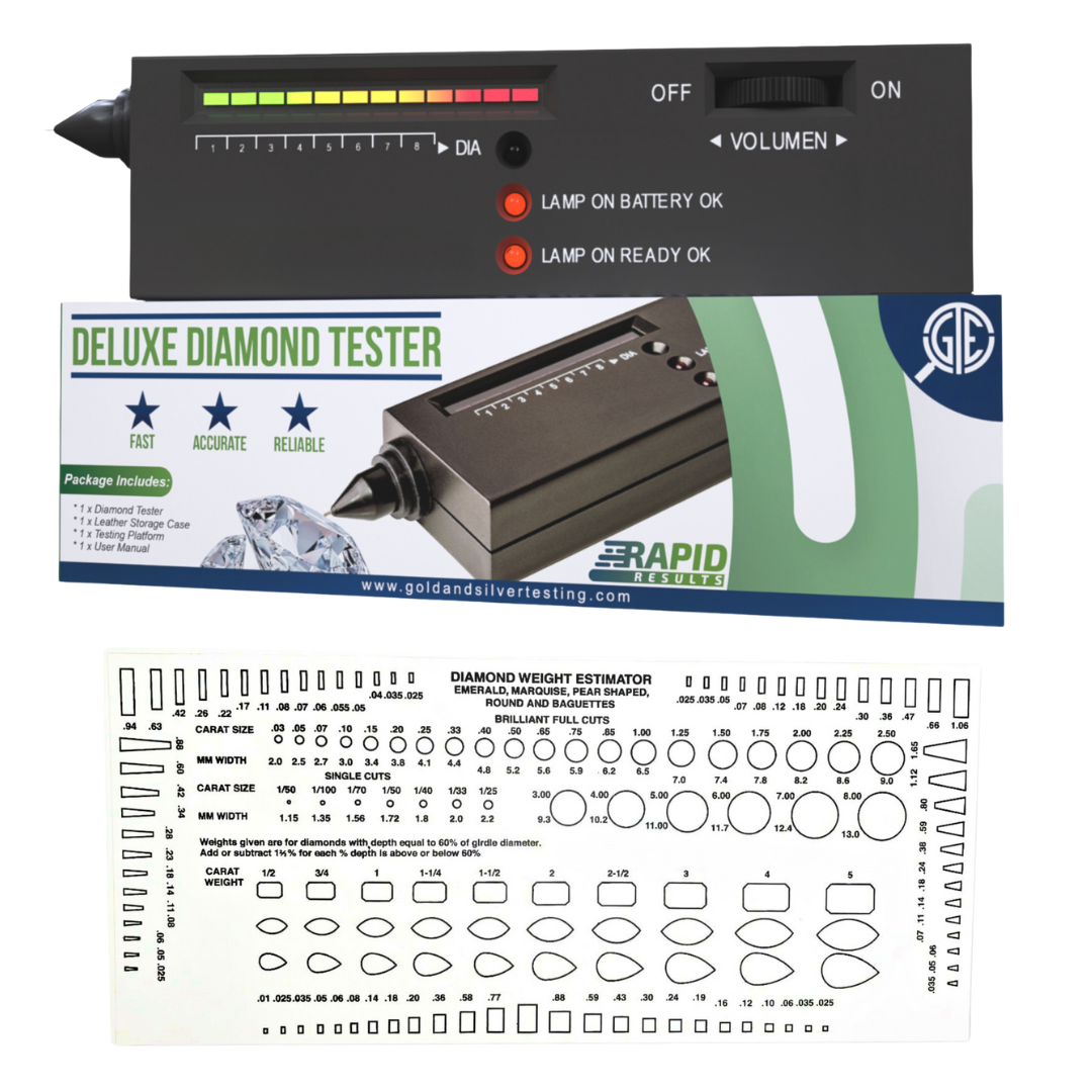 GTE Gold Silver Diamond Tester & Gemstone Selector Kit – Digital Electronic Tool With Organizer