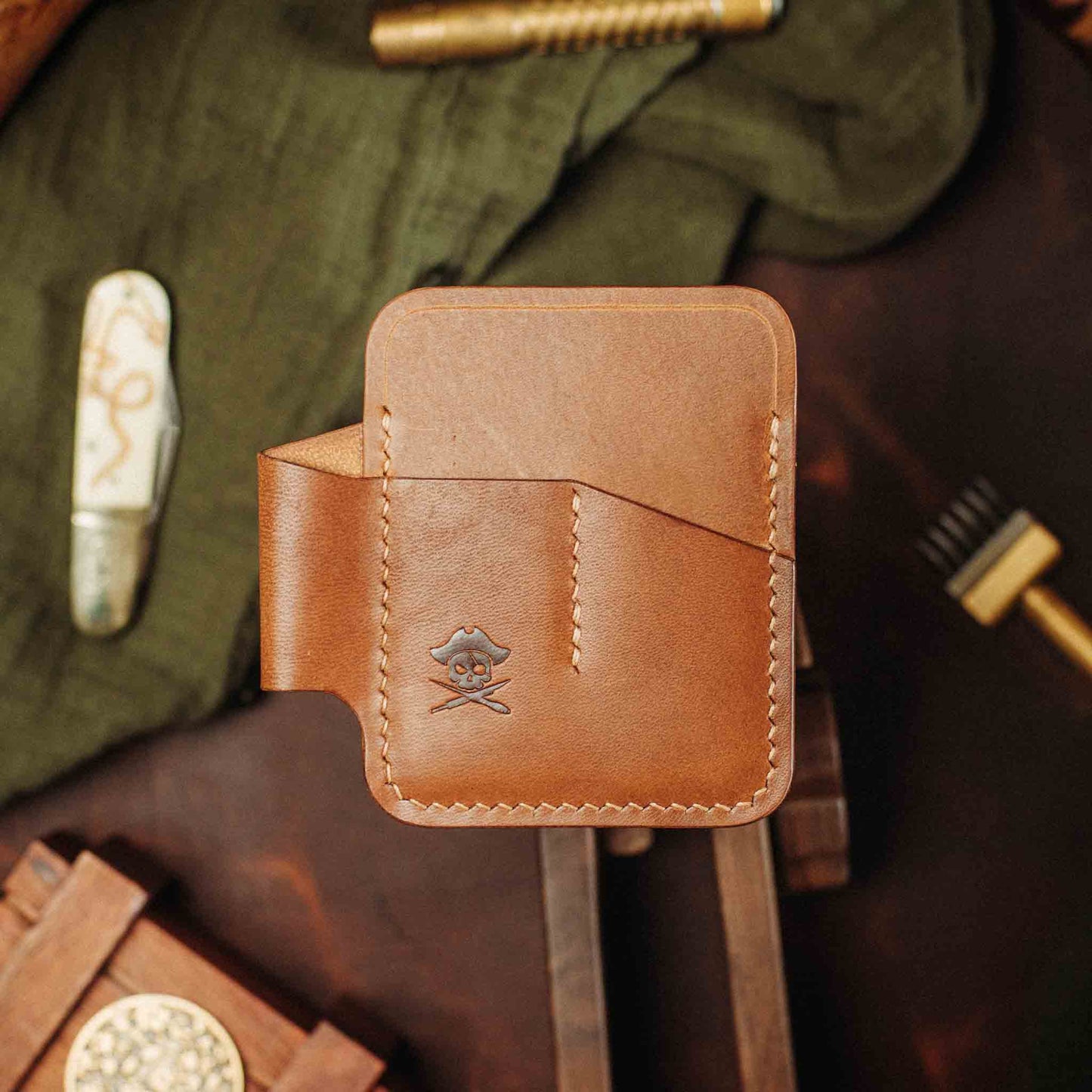 Pirate Goods First Mate Mini Pocket Organizer – Small Leather EDC Pocket Slip Pirate Goods
