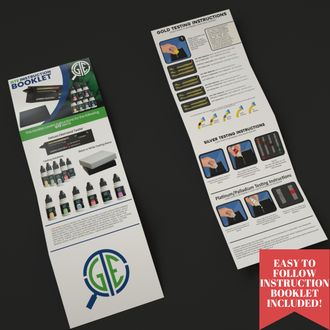 Gold Testing Kit 10K, 14K, 18K Acids, Test Needles & Stone GOLD TESTING EQUIPMENT