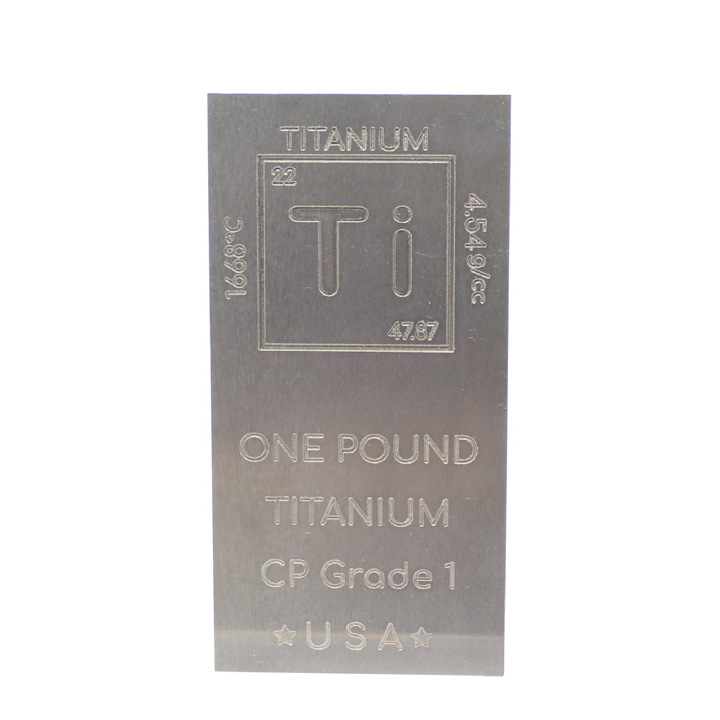 Titanium Bar - 1lb Laser Engraved .999 Pure Bullion Bar Chemistry Element Design Unique Rare Metal Gift for Teachers Students Paperweight