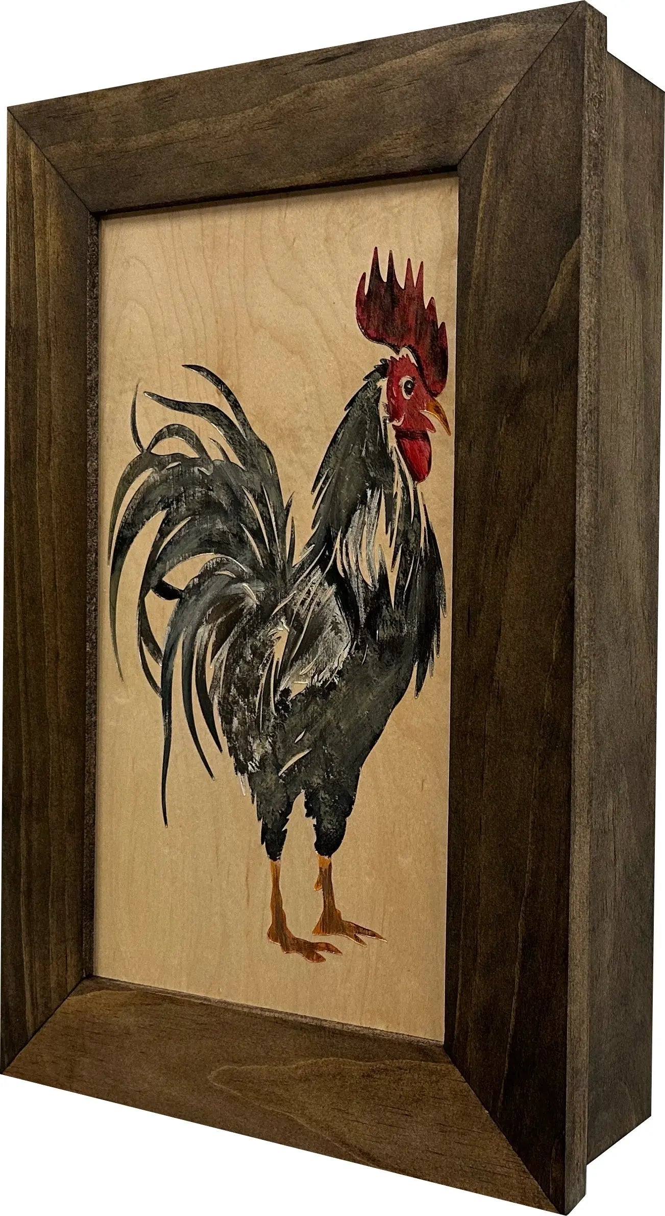 Hidden Gun Cabinet Farmhouse Rooster Art Wall Decoration - Secure Gun Safe by Bellewood Designs Bellewood Designs
