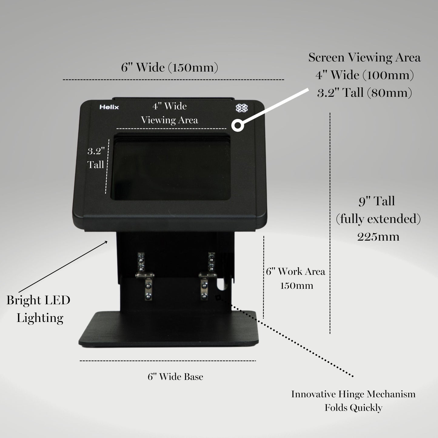 Protective Darkening Screen for Helix PJW, Foldable, 4" Viewing Area Pepetools