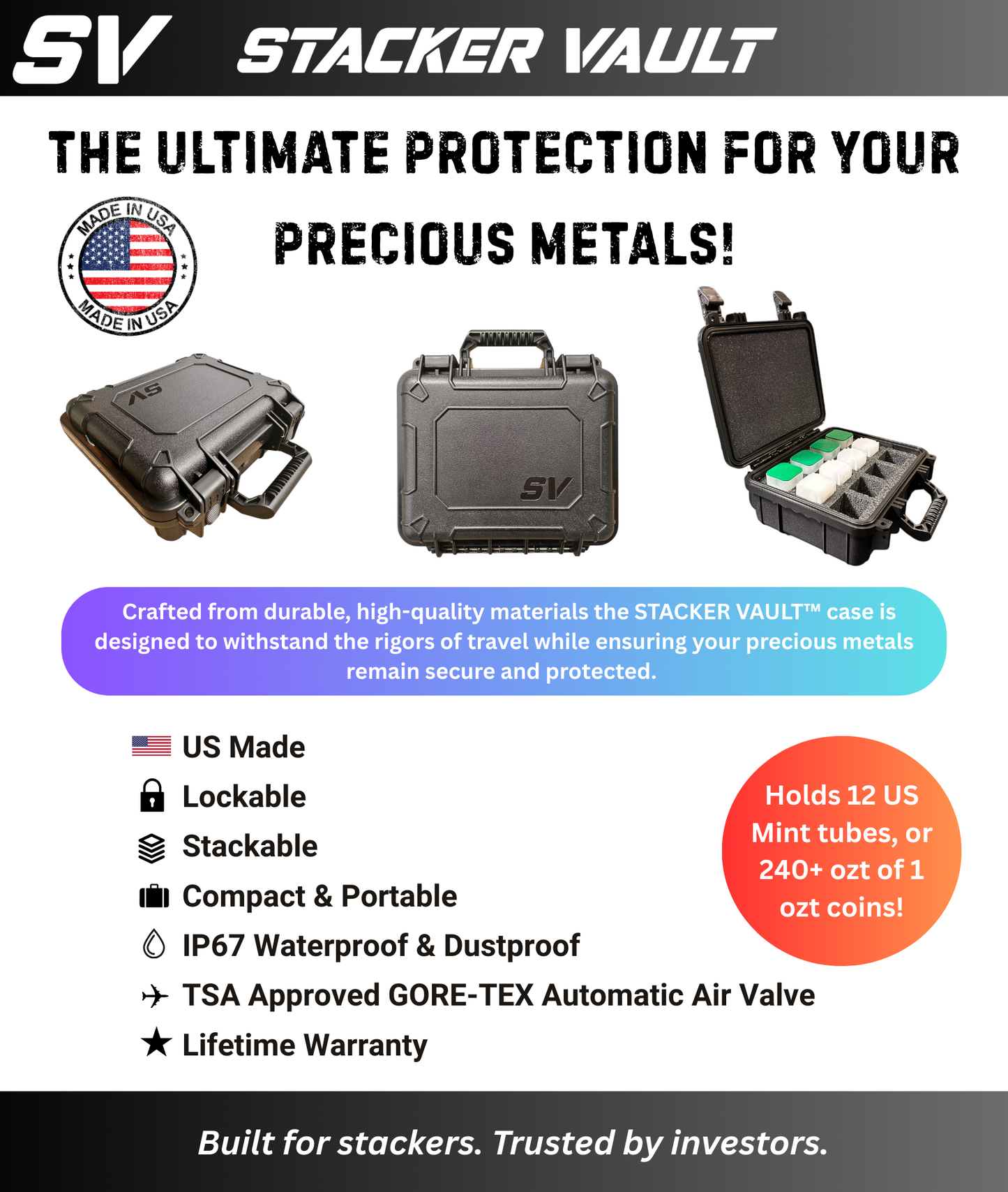 STACKER VAULT EAGLE/GENERIC CASE AG BULLION LLC