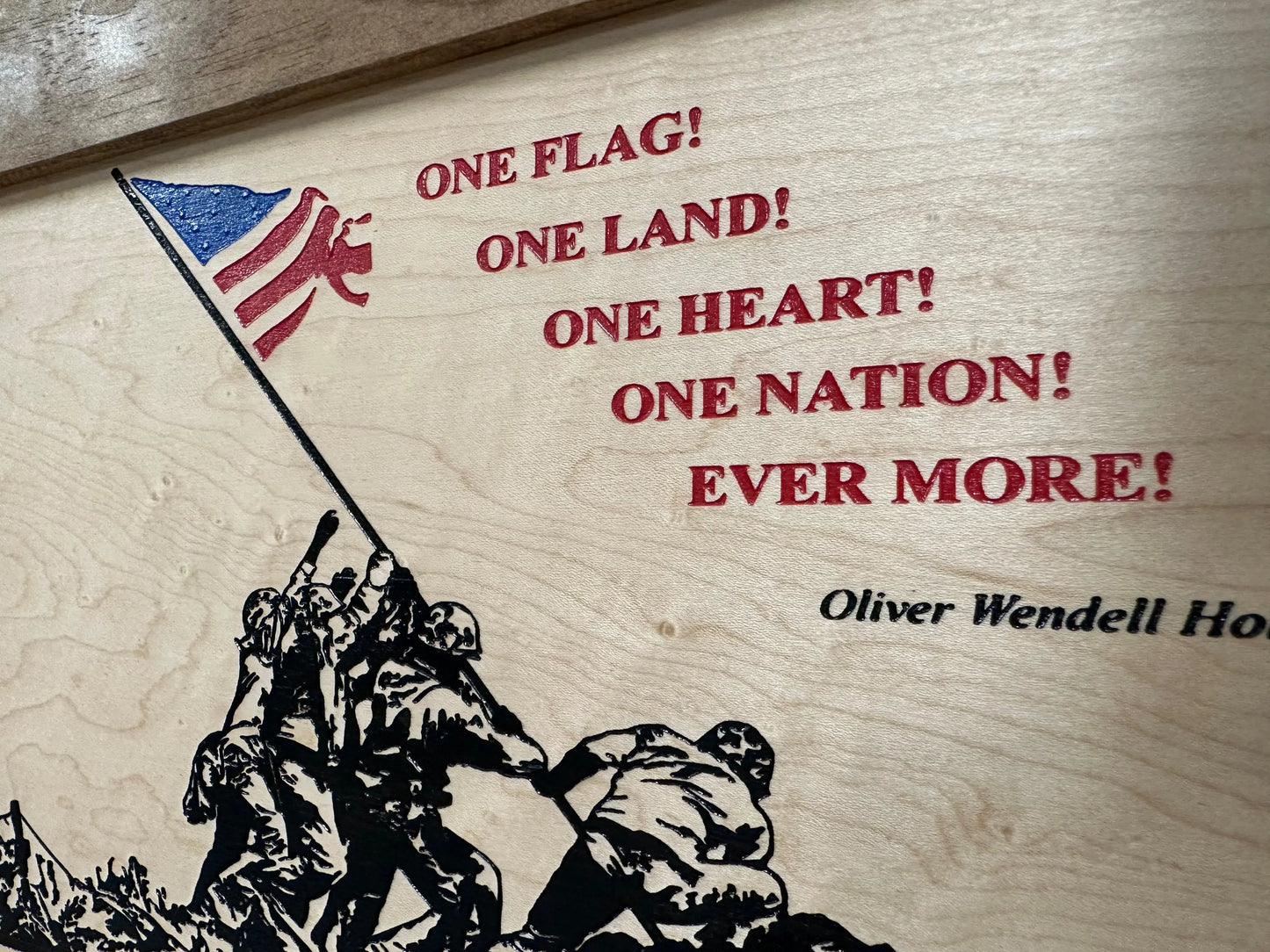 Iwo Jima Flag Raising Decorative Wall-Mounted Secure Gun Cabinet Bellewood Designs
