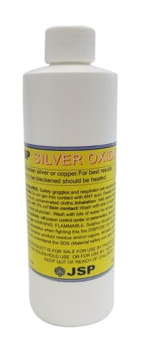 JSP Silver Oxidizer – 8 oz (Instant Black Patina Solution for Silver, Gold, Copper & Bronze)