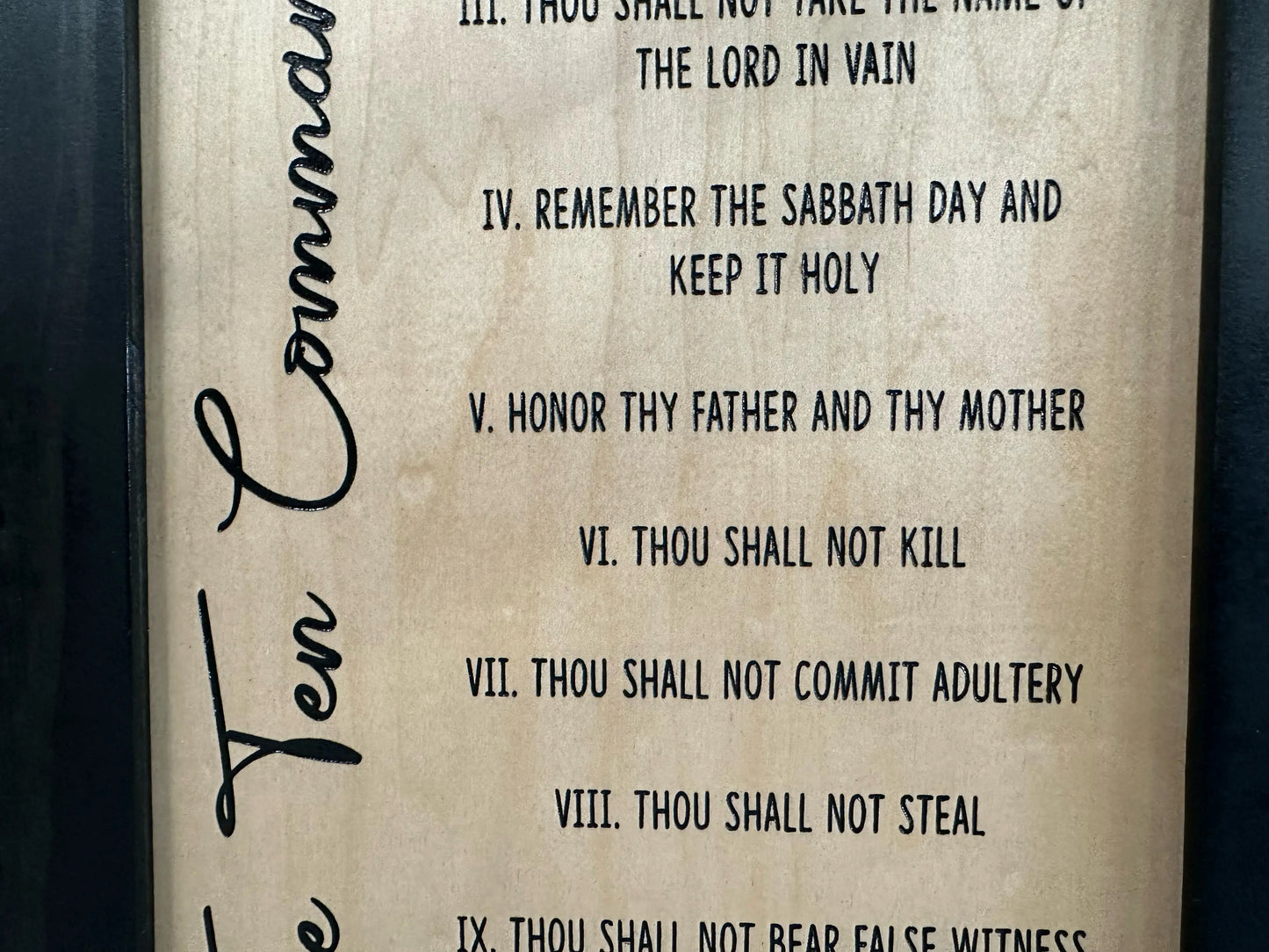 Ten Commandments Religious Gun Concealment Furniture - Handcrafted Hidden Gun Storage Wall Decor - Hidden Gun Shelf with Magnetic Lock for Quick Access - Made in the USA Bellewood Designs