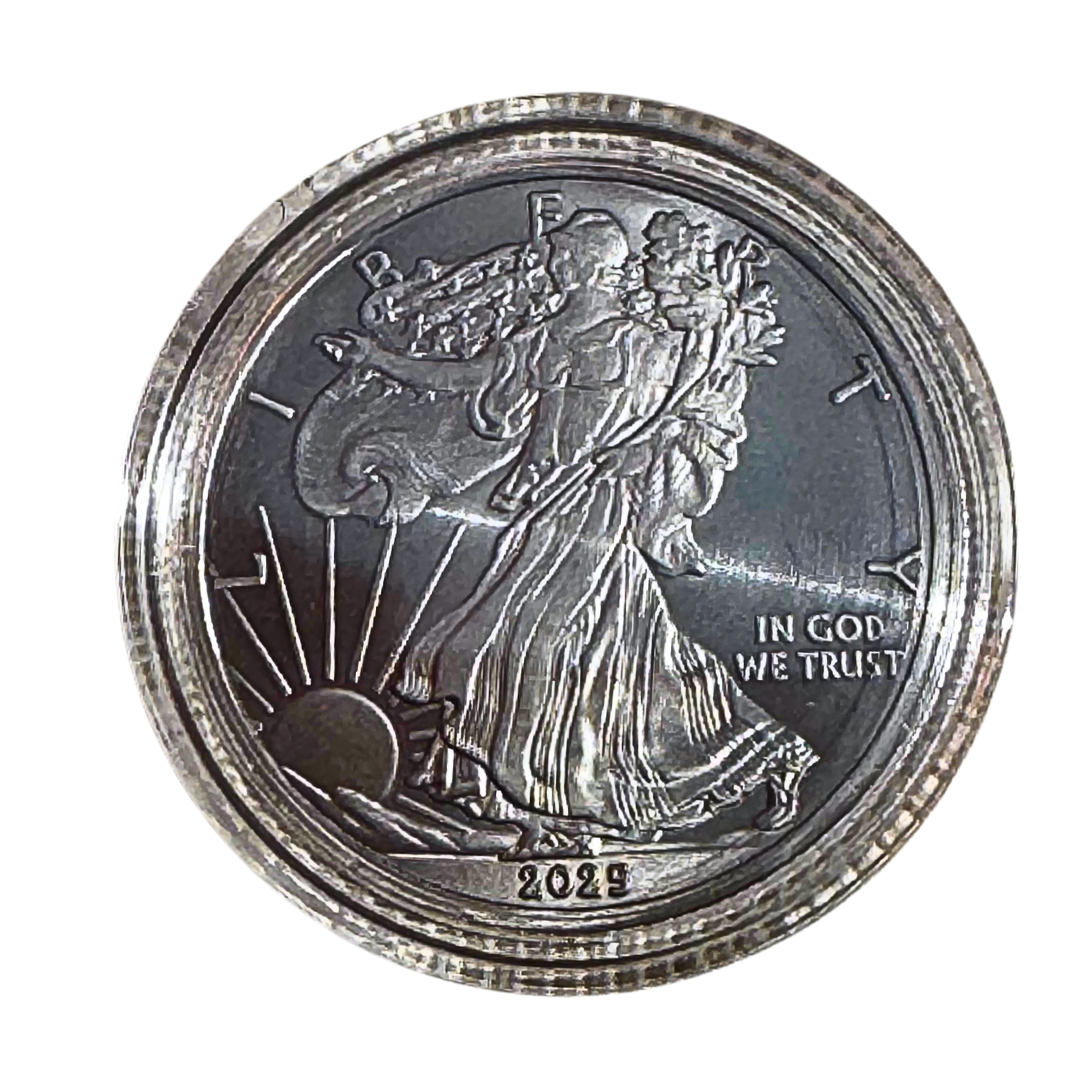 Gemtone 2025 1 Ounce OZ 999 Fine Solid USA American Liberty Eagle Coin Titanium Precious Metal Ingot Bullion Ti Element Chemistry Proof Mint Coin (Copy)