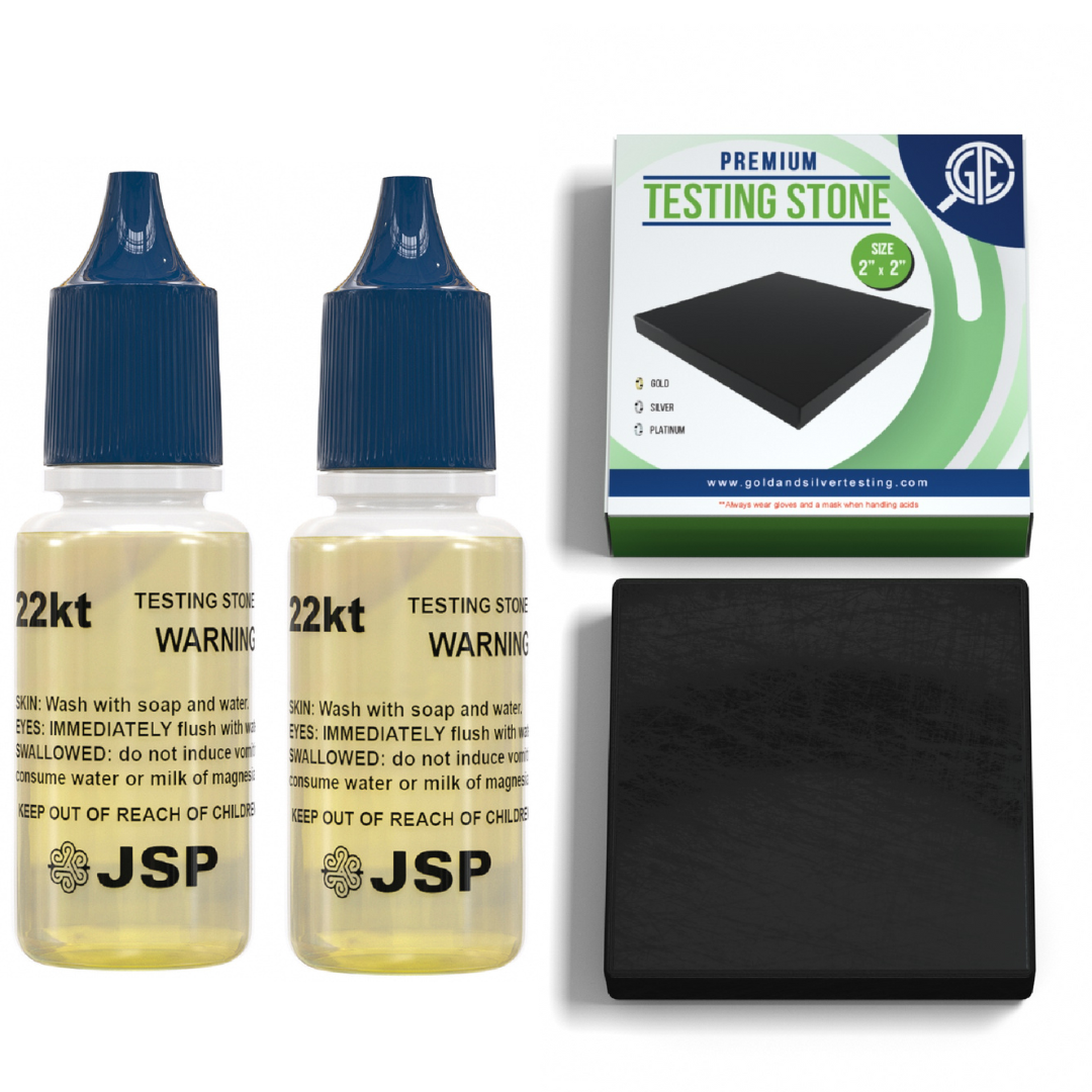 JSP 2-Pack Gold Testing Stones – Scratch Test Acids Small 2x2 GTE For Precious Metals