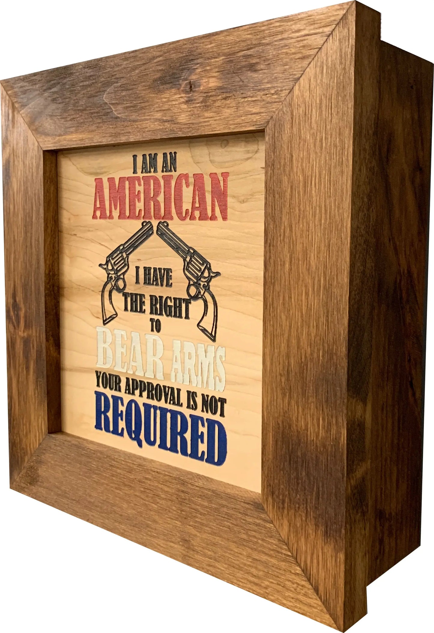 Patriotic 2nd Amendment I Have The Right To Bear Arms Hidden Gun Storage Firearm Concealment Wall Decor Bellewood Designs