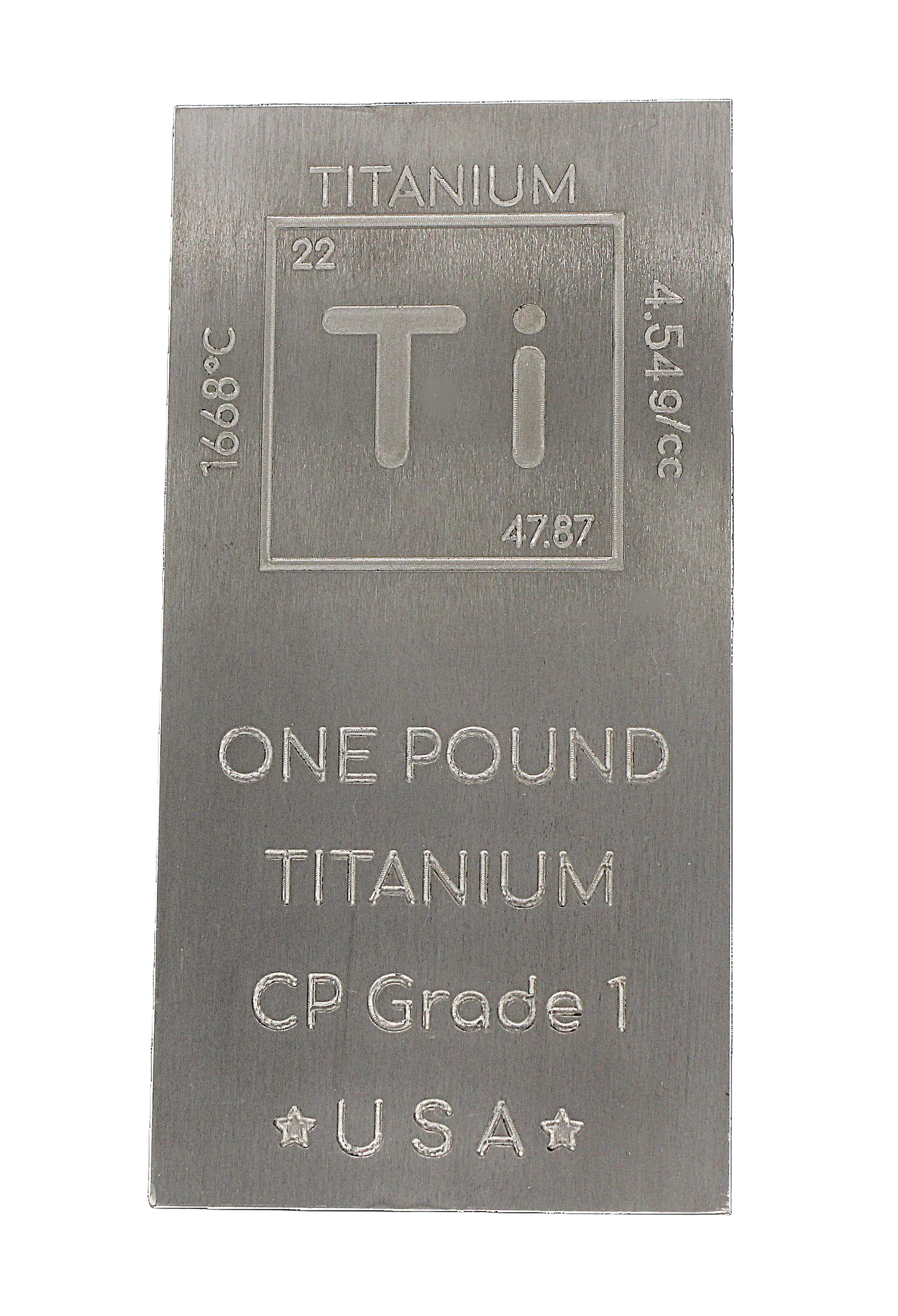 Titanium Bar - 1lb Laser Engraved .999 Pure Bar Chemistry Element Design Unique Rare Metal Gift for Teachers Students Paperweight GTE