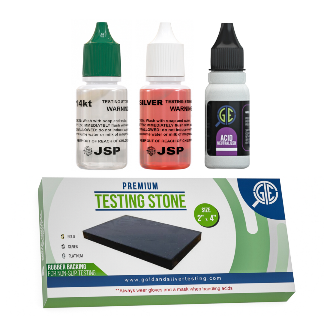 20 of Gold & Silver Jewelry Test Acid Tester Kit 10k 14k .999 .925 Sterling Testing Stone Detect Precious Metals Oro GTE