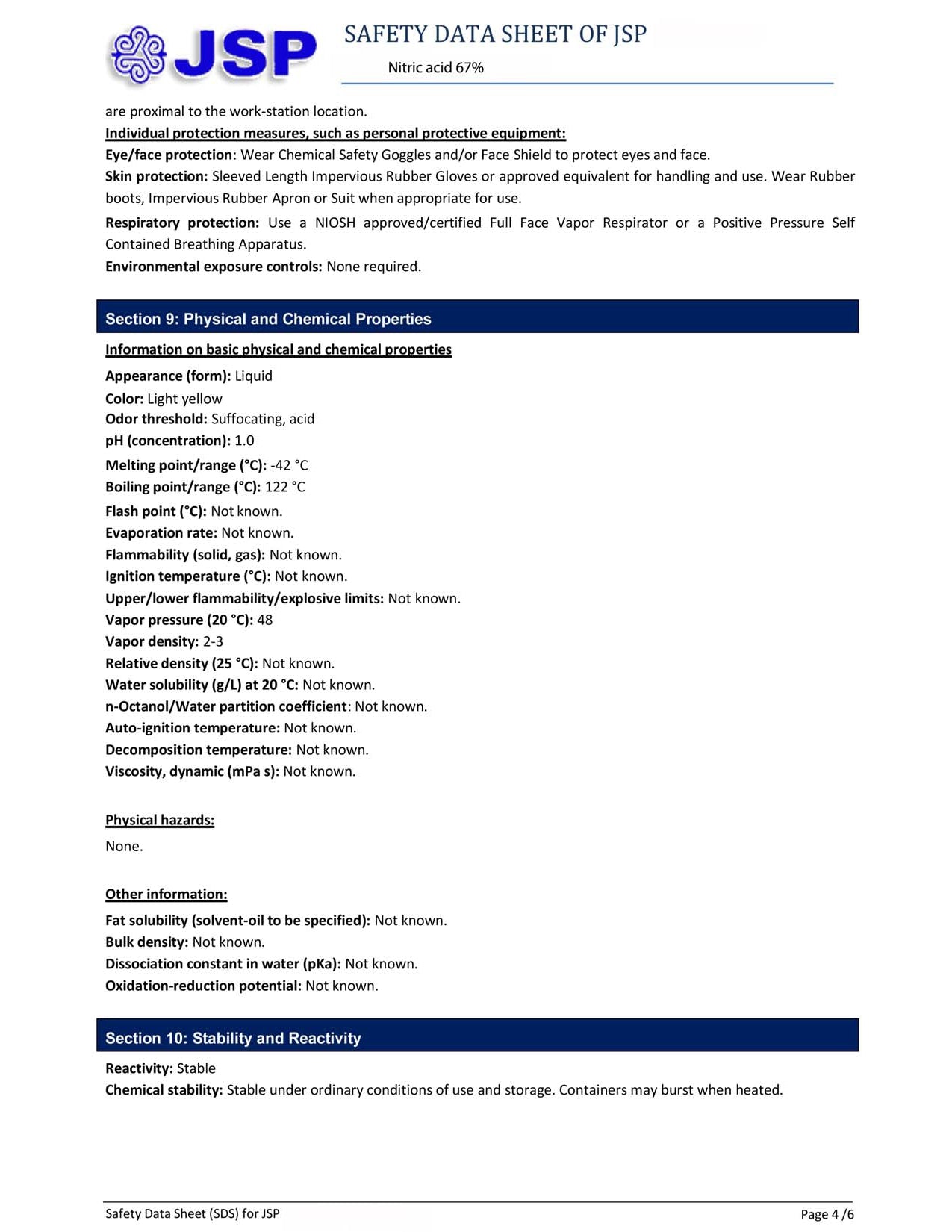 JSP 16 oz. Nitric Acid 69.8% 500 ML Concentrated ACS Lab Grade Best for Gold Refining