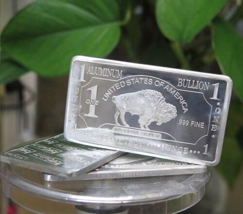 1 oz One Troy Ounce USA American Buffalo .999 Fine Aluminum Bullion Bar Al Element CMC