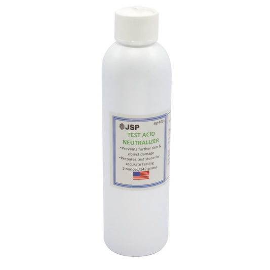JSP Test Acid Neutralizer 5 oz Bottle for 10K 14K 18K 22K 24K Gold & Silver Platinum Testing Solutions Cleans Stones