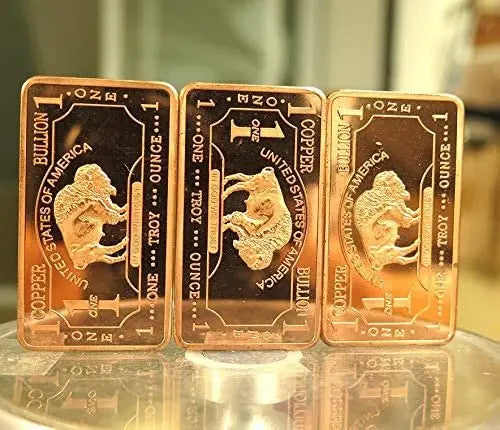 1 oz One Troy Ounce USA American Buffalo .999 Fine Copper Bar Ingot Cu Element GTE