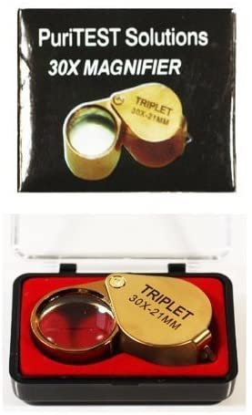 PuriTEST 30X Jewelers Magnifier Magnifying Glass Eye Loupe for Gold Silver Jewelry