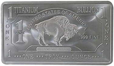 1 oz One Troy Ounce USA American Buffalo .999 Fine Titanium Bar Ti Element GTE