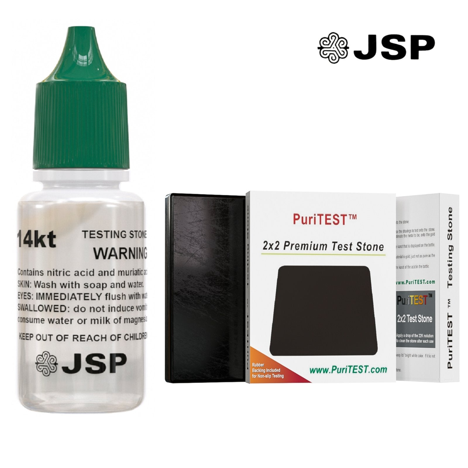 JSP 14K Gold Scrap Jewelry Testing Kit Acid Test Liquid Scratch Stone Tester Oro