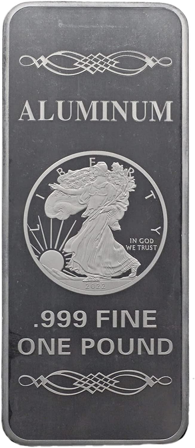 1 Pound American Eagle Liberty .999 Pure Aluminum Bar Bullion with Element Collectible Gift Precious Rare Metal Paperweight Chemistry Science GTE
