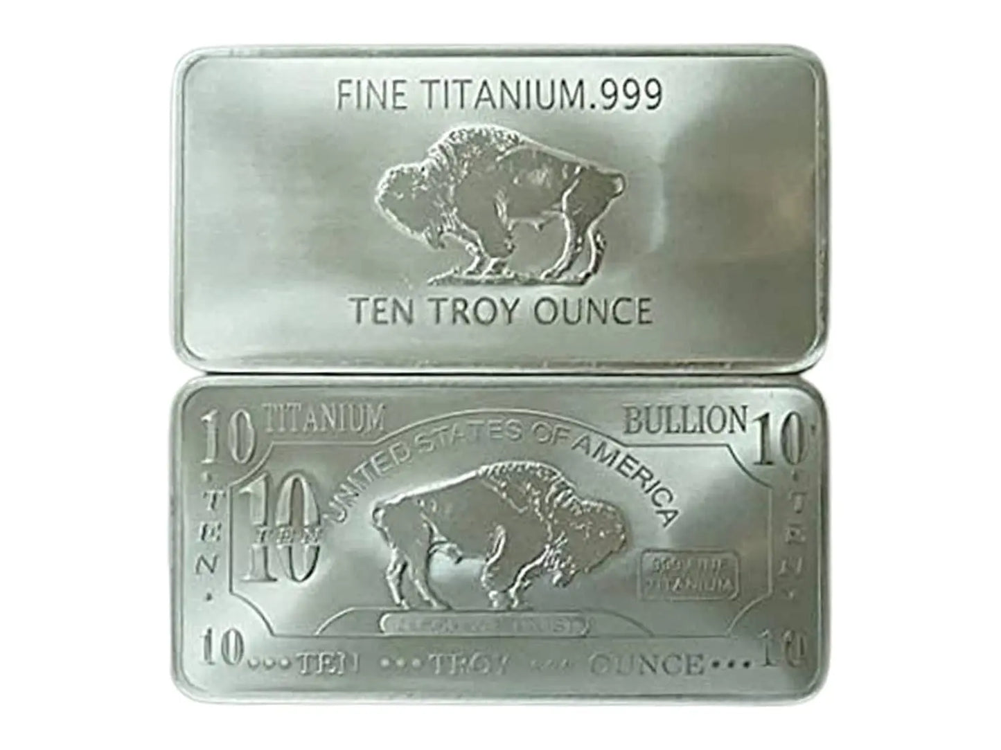 10 Ounce OZ 999 Fine Solid Titanium Precious Metal American Buffalo Bar Ingot Bullion Ti Element Chemistry Proof Mint Coin GTE
