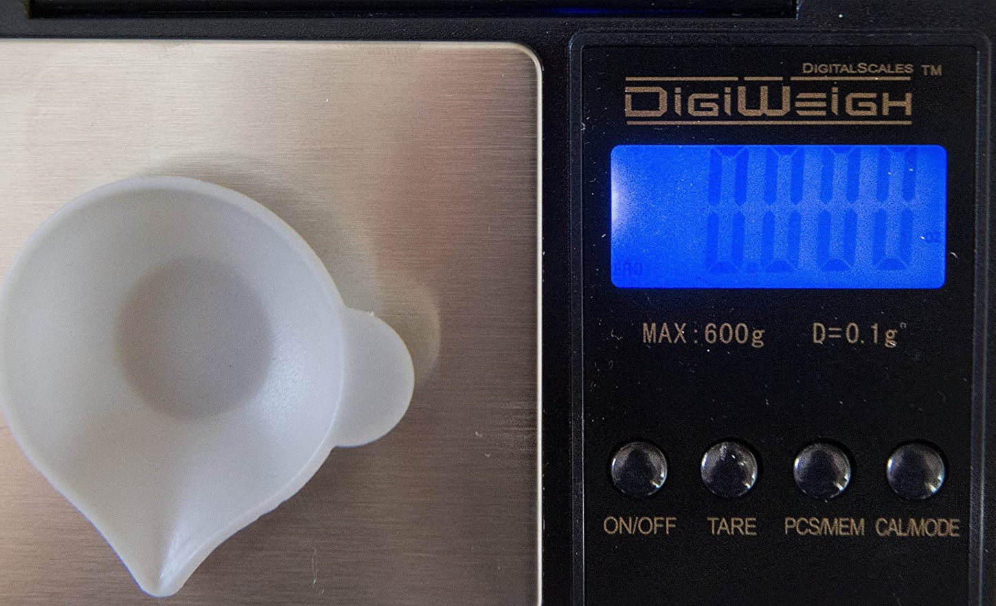 DigiWeigh DW-600BS Precision Digital Scale – 600g x 0.1g | Troy, Gram, Ounce, Grain | For Jewelry, Coins, Reloading, Scrap Metals