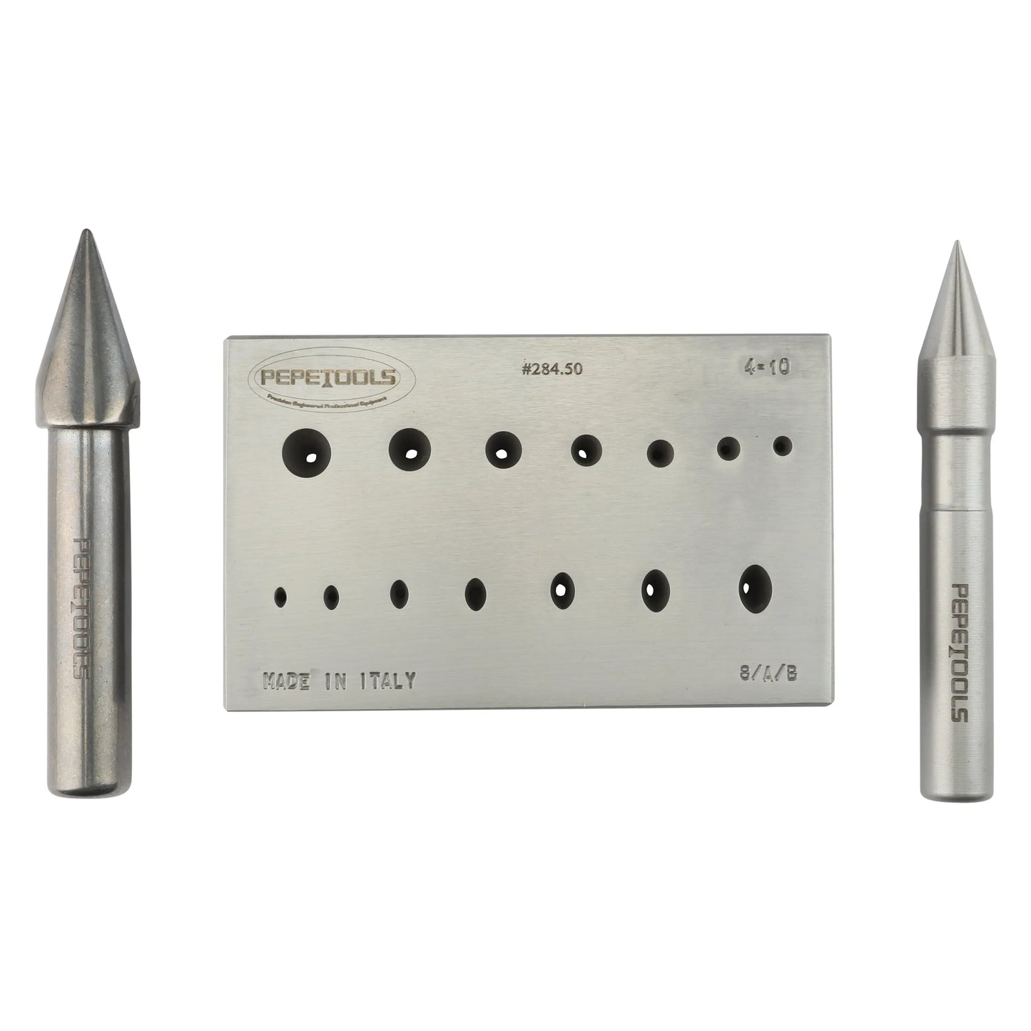 Round & Oval Combo Bezel Forming Block, 7 Round & 7 Oval Shapes Pepetools