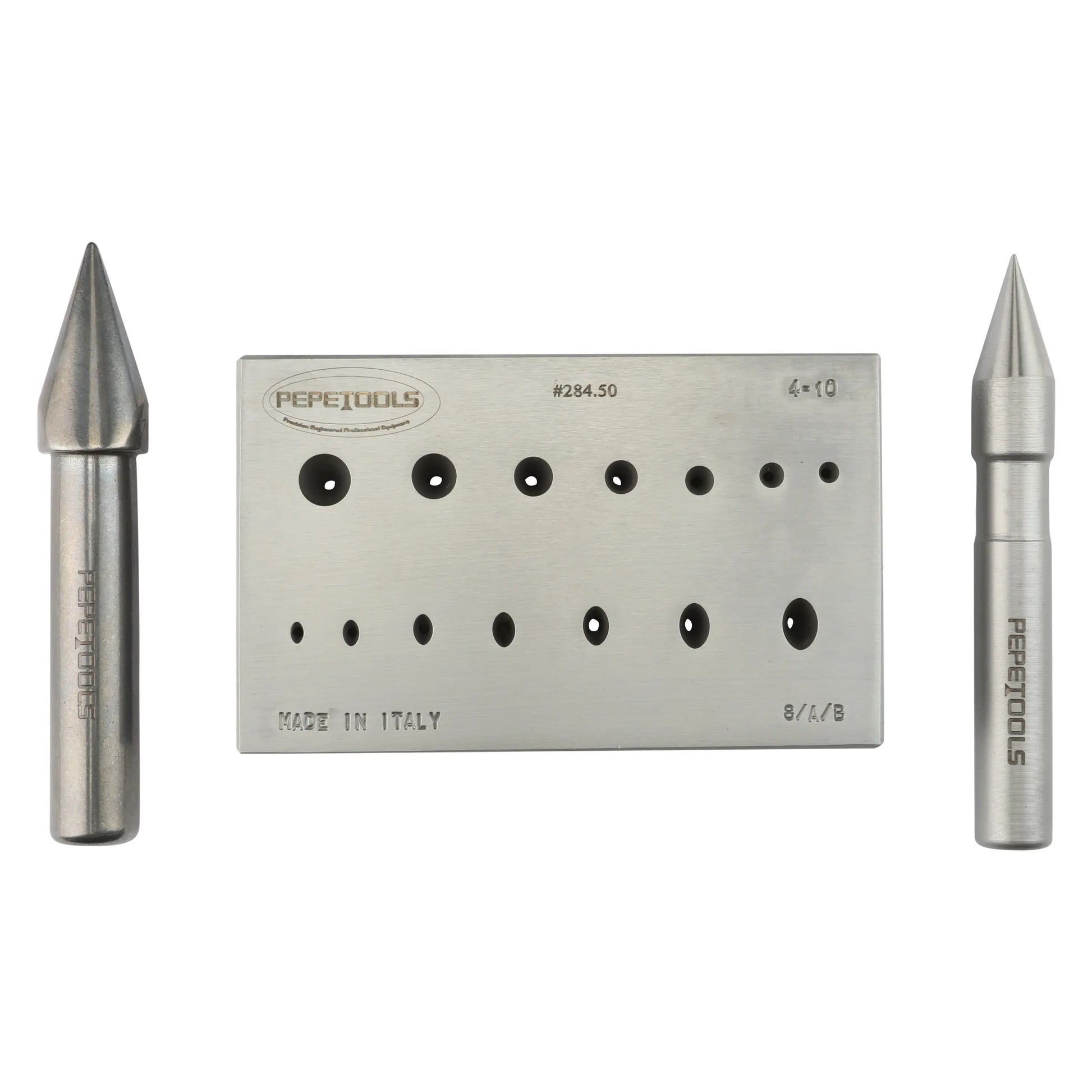 Round & Oval Combo Bezel Forming Block, 7 Round & 7 Oval Shapes Pepetools