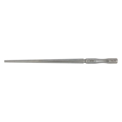 Side view of Small Oval Forming Mandrel, 8x10mm - 3x5mm, Hardened Steel with tapered profile