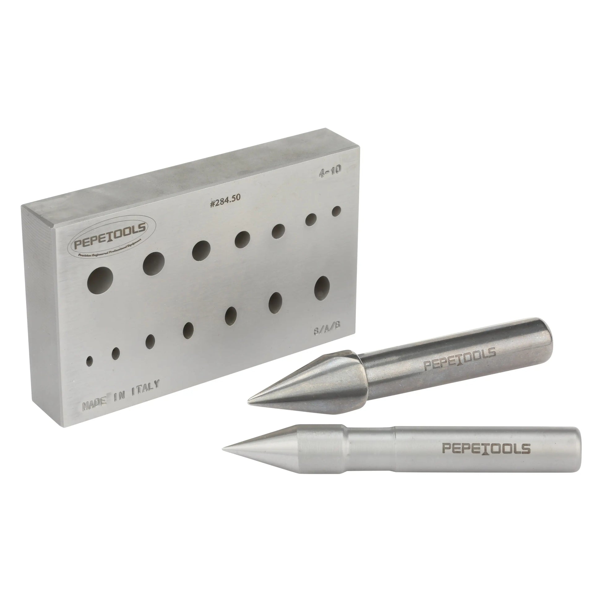 Round & Oval Combo Bezel Forming Block, 7 Round & 7 Oval Shapes Pepetools