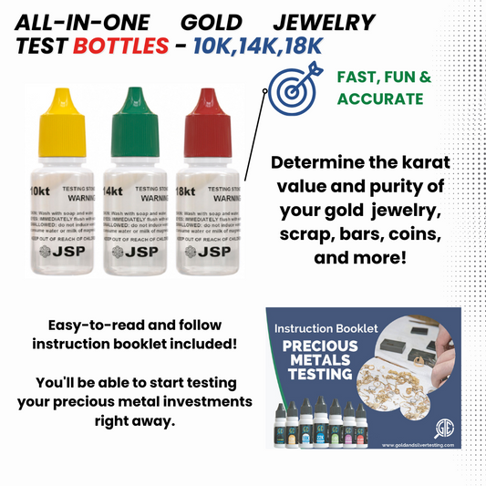 PuriTEST Gold & Silver Jewelry Test Acid Tester Kit 10k 14k .999 .925  Sterling Testing Stone Detect Precious Metals Oro