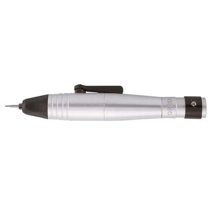 Side view of Foredom H.20 Quick-Change Handpiece showcasing a silver cylindrical body, black tapered front, and top lever on white
