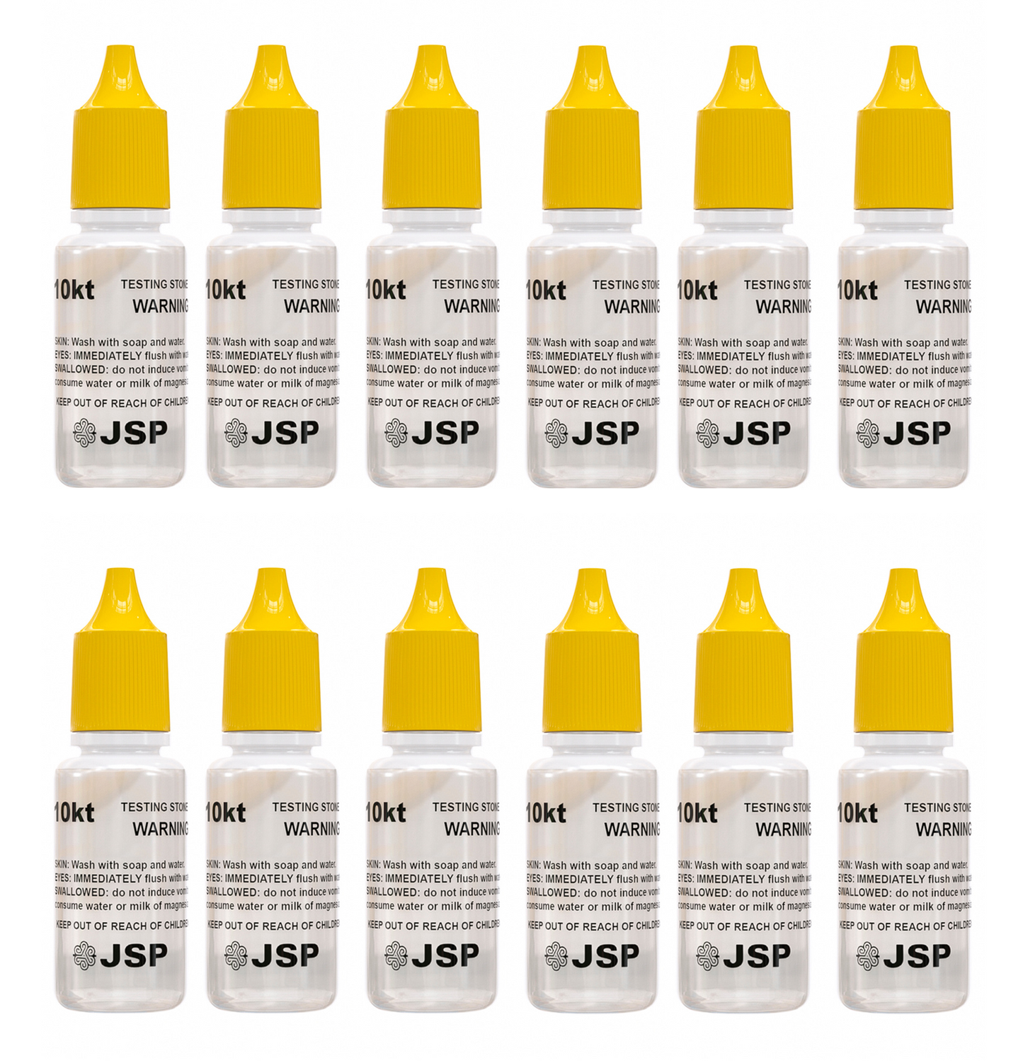 12 Bottles of JSP 10K Gold Metal Test Acid Karat Testing Liquid Solution Jewelry Tester