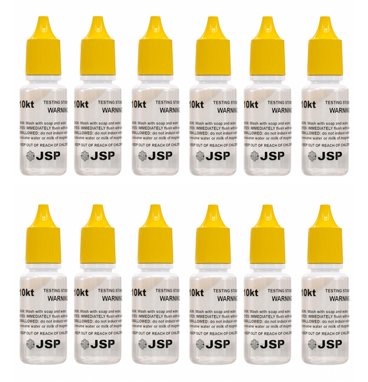 12 Bottles of JSP 10K Gold Metal Test Acid Karat Testing Liquid Solution Jewelry Tester