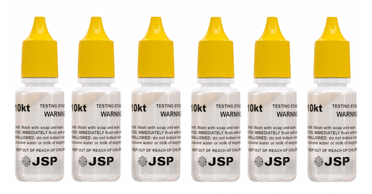 6 Bottles of JSP 10K Gold Metal Test Acid Karat Testing Liquid Solution Jewelry Tester