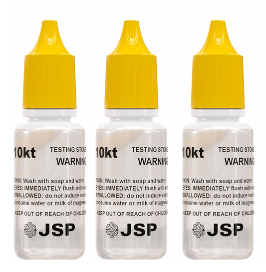 3 Bottles of JSP 10K Gold Acid Testing Solution Jewelry Test Tester Precious Metals