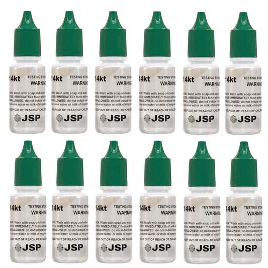 12 Bottles of JSP 14K Gold Metal Test Acid Karat Testing Solution Jewelry Tester Metals Kit