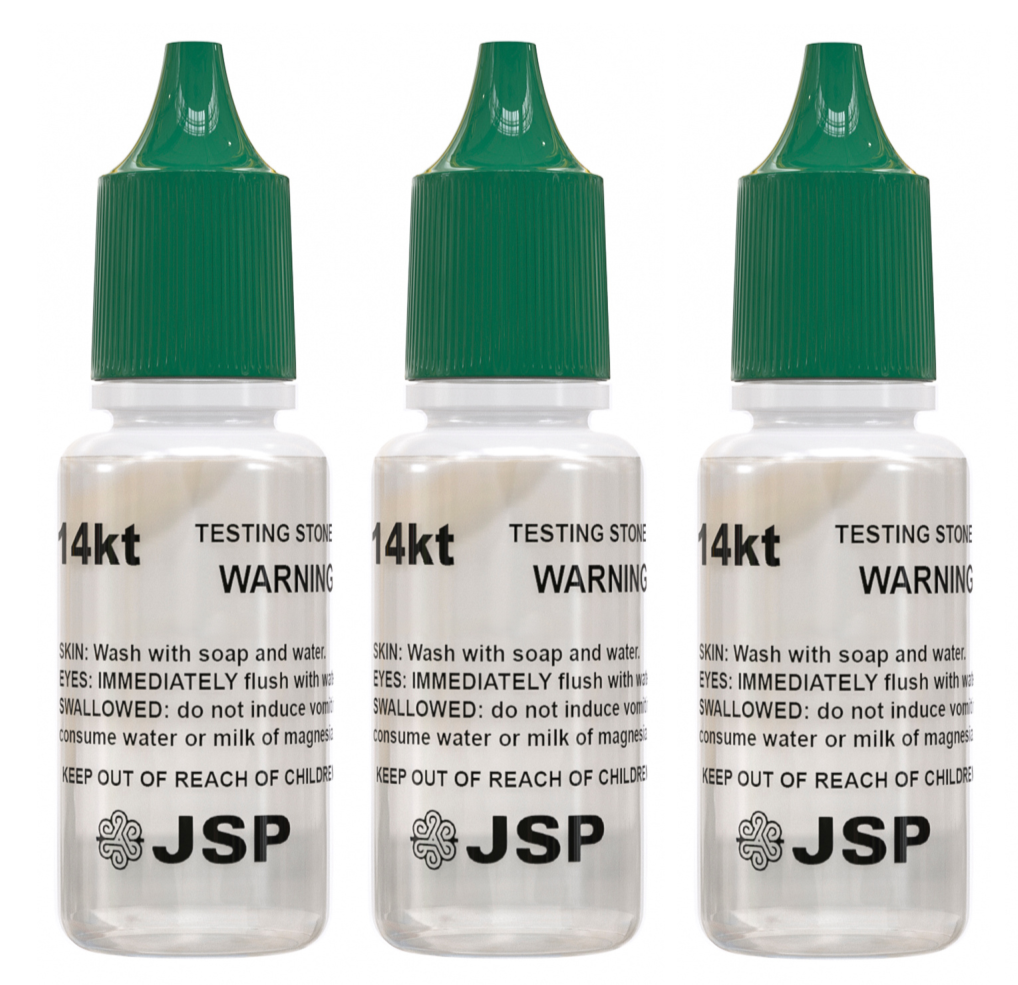 3 Bottles of JSP 14K Gold Acid Testing Solution Jewelry Test Tester Precious Metals