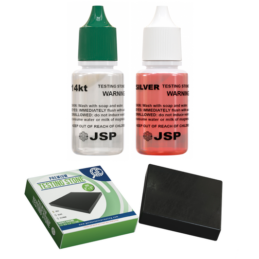 JSP Gold 14K & Silver Jewelry Test Acid Tester Kit 10k 14k .999 .925 Sterling Testing Stone Detect